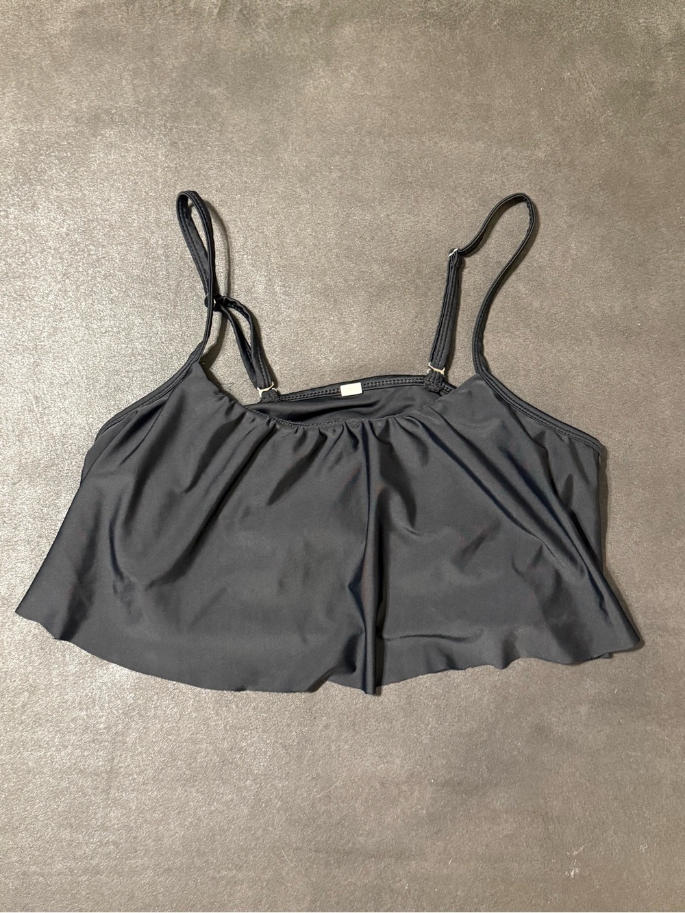 Black Flowy Swim Tankini Top